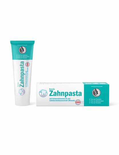 Zahnpasta aus Schwarzkümmelöl und Miswak - natürlich & vegan