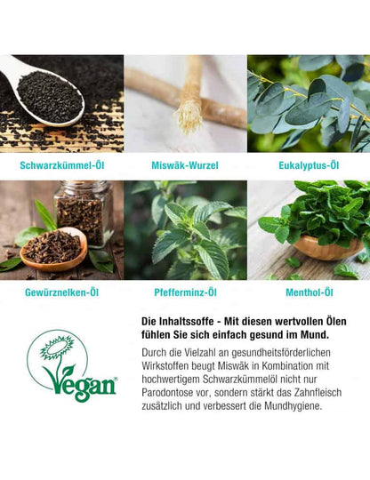 Zahnpasta aus Schwarzkümmelöl und Miswak - natürlich & vegan